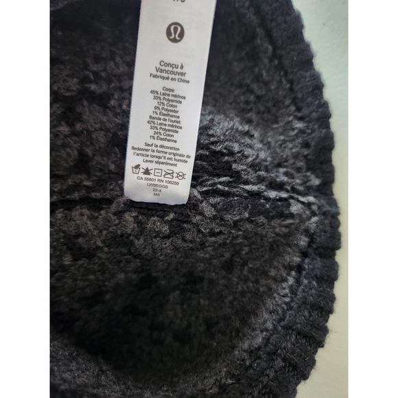 NWT Lululemon Ombre Knit Textured Beanie One size Black Gray main image 9